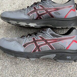 Asics Gel-Venture 8 Running Shoes 10 Gray/Red  Stripe F560222